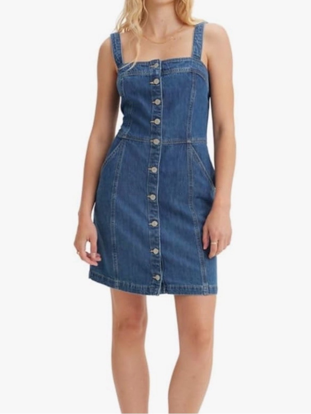 Levi's Blue Denim Button-Front Sundress